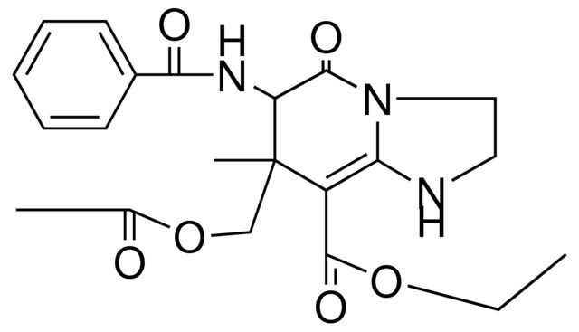 ETHYL 7ACETOXYMETHYL6BENZAMIDOHEXAH-7METHYL5OXOIMIDAZO(12A)PYRIDINE8CARBOXYLATE