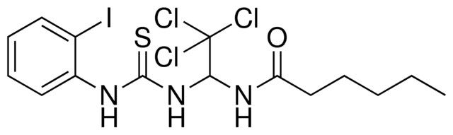 HEXANOIC ACID (2,2,2-TRICHLORO-1-(3-(2-IODO-PHENYL)-THIOUREIDO)-ETHYL)-AMIDE