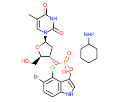 5-Bromo-4-chloro-3-indoxyl thymidine-3'-phosphate, cyclohexylammonium salt