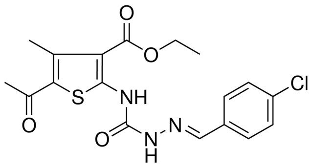 ETHYL 5-ACETYL-2-({[(2E)-2-(4-CHLOROBENZYLIDENE)HYDRAZINO]CARBONYL}AMINO)-4-METHYL-3-THIOPHENECARBOXYLATE