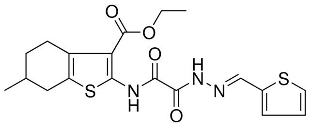 ETHYL 6-METHYL-2-({OXO[(2E)-2-(2-THIENYLMETHYLENE)HYDRAZINO]ACETYL}AMINO)-4,5,6,7-TETRAHYDRO-1-BENZOTHIOPHENE-3-CARBOXYLATE