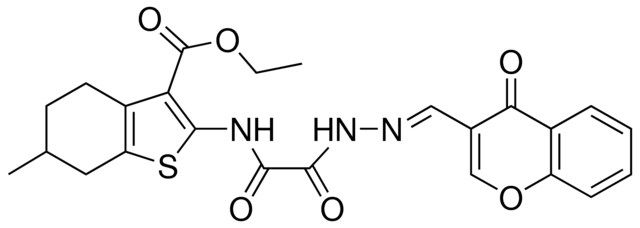 ETHYL 6-METHYL-2-[(OXO{(2E)-2-[(4-OXO-4H-CHROMEN-3-YL)METHYLENE]HYDRAZINO}ACETYL)AMINO]-4,5,6,7-TETRAHYDRO-1-BENZOTHIOPHENE-3-CARBOXYLATE