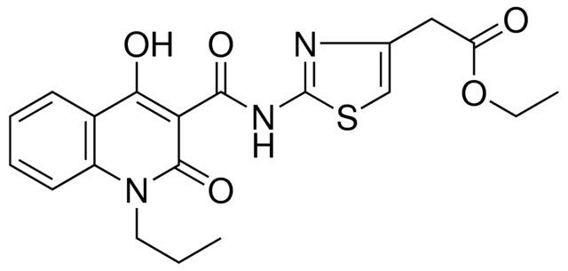 ETHYL (2-{[(4-HYDROXY-2-OXO-1-PROPYL-1,2-DIHYDRO-3-QUINOLINYL)CARBONYL]AMINO}-1,3-THIAZOL-4-YL)ACETATE