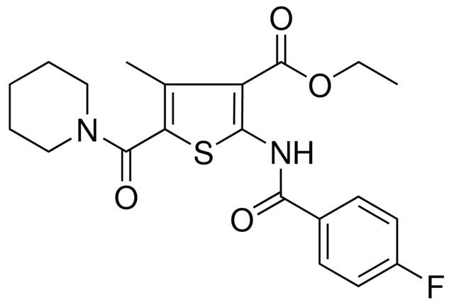 ETHYL 2-[(4-FLUOROBENZOYL)AMINO]-4-METHYL-5-(1-PIPERIDINYLCARBONYL)-3-THIOPHENECARBOXYLATE