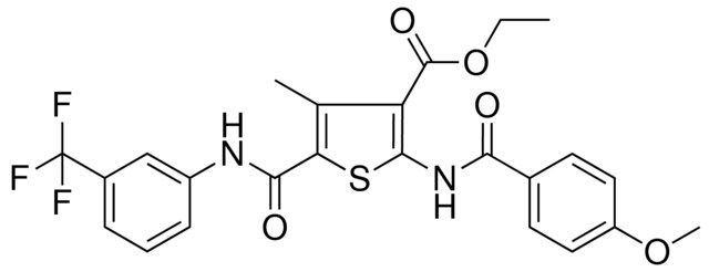 ETHYL 2-[(4-METHOXYBENZOYL)AMINO]-4-METHYL-5-{[3-(TRIFLUOROMETHYL)ANILINO]CARBONYL}-3-THIOPHENECARBOXYLATE