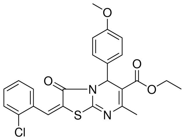 ETHYL (2E)-2-(2-CHLOROBENZYLIDENE)-5-(4-METHOXYPHENYL)-7-METHYL-3-OXO-2,3-DIHYDRO-5H-[1,3]THIAZOLO[3,2-A]PYRIMIDINE-6-CARBOXYLATE