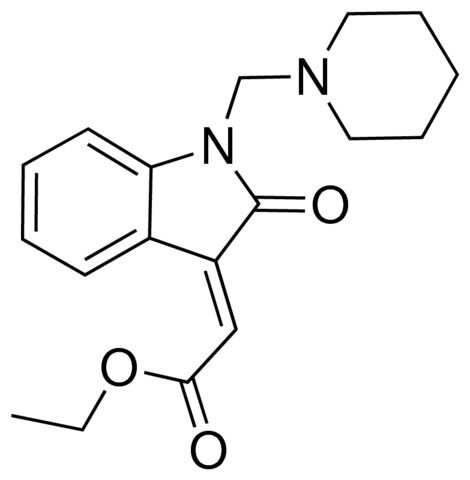 ethyl (2E)-[2-oxo-1-(1-piperidinylmethyl)-1,2-dihydro-3H-indol-3-ylidene]ethanoate