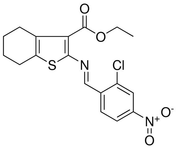 ETHYL 2-{[(E)-(2-CHLORO-4-NITROPHENYL)METHYLIDENE]AMINO}-4,5,6,7-TETRAHYDRO-1-BENZOTHIOPHENE-3-CARBOXYLATE