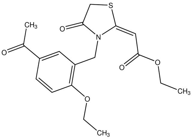 Ethyl (2<i>E</i>)-[3-(5-acetyl-2-ethoxybenzyl)-4-oxo-1,3-thiazolidin-2-ylidene]acetate