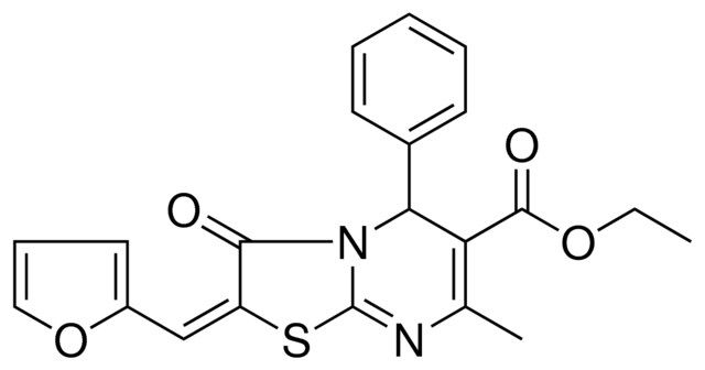 ETHYL (2E)-2-(2-FURYLMETHYLENE)-7-METHYL-3-OXO-5-PHENYL-2,3-DIHYDRO-5H-[1,3]THIAZOLO[3,2-A]PYRIMIDINE-6-CARBOXYLATE