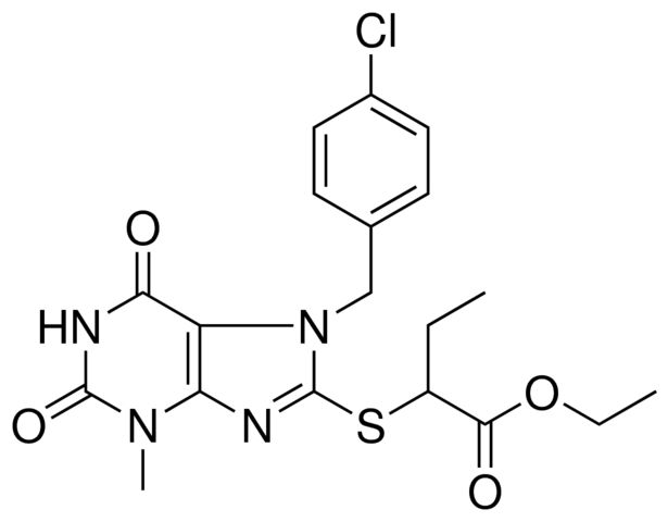 ETHYL 2-{[7-(4-CHLOROBENZYL)-3-METHYL-2,6-DIOXO-2,3,6,7-TETRAHYDRO-1H-PURIN-8-YL]SULFANYL}BUTANOATE