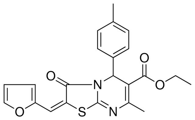 ETHYL (2E)-2-(2-FURYLMETHYLENE)-7-METHYL-5-(4-METHYLPHENYL)-3-OXO-2,3-DIHYDRO-5H-[1,3]THIAZOLO[3,2-A]PYRIMIDINE-6-CARBOXYLATE