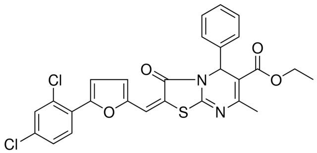 ETHYL (2E)-2-{[5-(2,4-DICHLOROPHENYL)-2-FURYL]METHYLENE}-7-METHYL-3-OXO-5-PHENYL-2,3-DIHYDRO-5H-[1,3]THIAZOLO[3,2-A]PYRIMIDINE-6-CARBOXYLATE