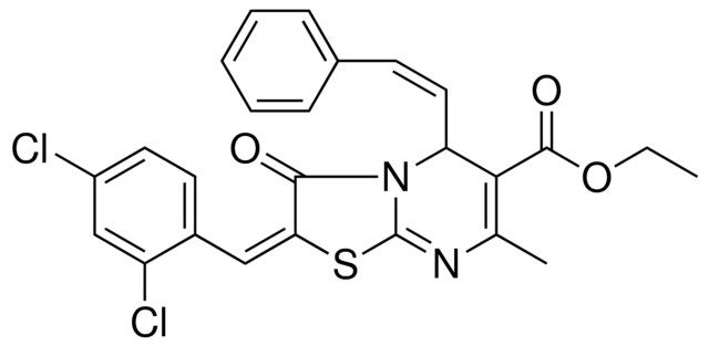 ETHYL (2E)-2-(2,4-DICHLOROBENZYLIDENE)-7-METHYL-3-OXO-5-[(Z)-2-PHENYLETHENYL]-2,3-DIHYDRO-5H-[1,3]THIAZOLO[3,2-A]PYRIMIDINE-6-CARBOXYLATE