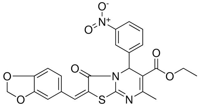 ETHYL (2E)-2-(1,3-BENZODIOXOL-5-YLMETHYLENE)-7-METHYL-5-(3-NITROPHENYL)-3-OXO-2,3-DIHYDRO-5H-[1,3]THIAZOLO[3,2-A]PYRIMIDINE-6-CARBOXYLATE