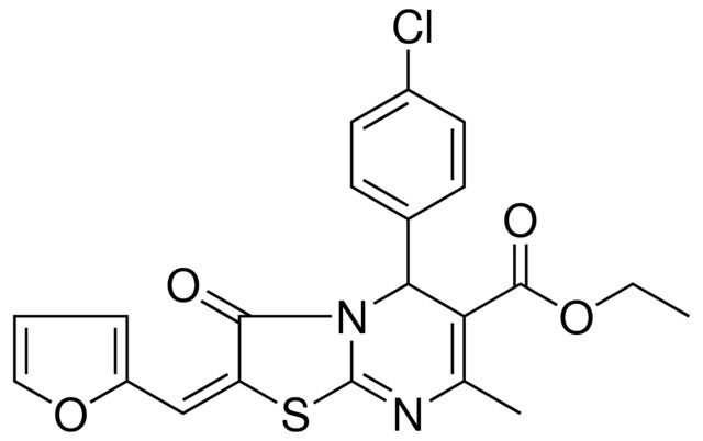 ETHYL (2E)-5-(4-CHLOROPHENYL)-2-(2-FURYLMETHYLENE)-7-METHYL-3-OXO-2,3-DIHYDRO-5H-[1,3]THIAZOLO[3,2-A]PYRIMIDINE-6-CARBOXYLATE