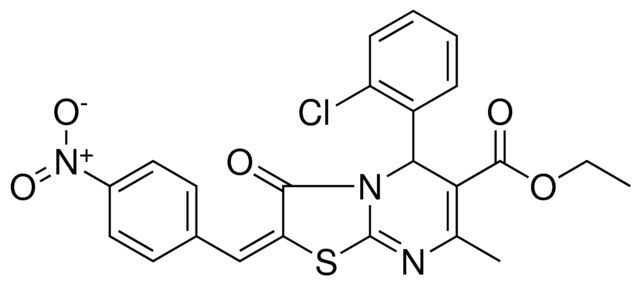 ETHYL (2E)-5-(2-CHLOROPHENYL)-7-METHYL-2-(4-NITROBENZYLIDENE)-3-OXO-2,3-DIHYDRO-5H-[1,3]THIAZOLO[3,2-A]PYRIMIDINE-6-CARBOXYLATE