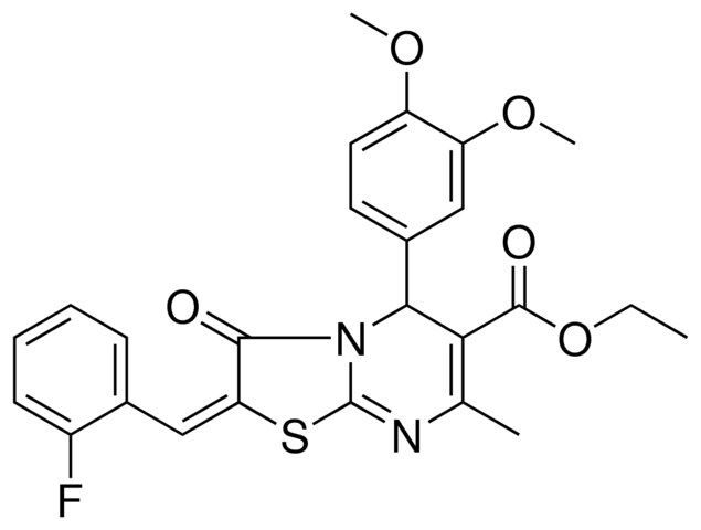 ETHYL (2E)-5-(3,4-DIMETHOXYPHENYL)-2-(2-FLUOROBENZYLIDENE)-7-METHYL-3-OXO-2,3-DIHYDRO-5H-[1,3]THIAZOLO[3,2-A]PYRIMIDINE-6-CARBOXYLATE