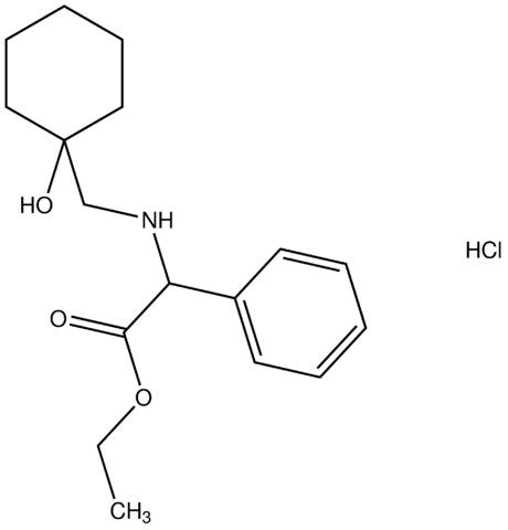 ethyl {[(1-hydroxycyclohexyl)methyl]amino}(phenyl)acetate hydrochloride