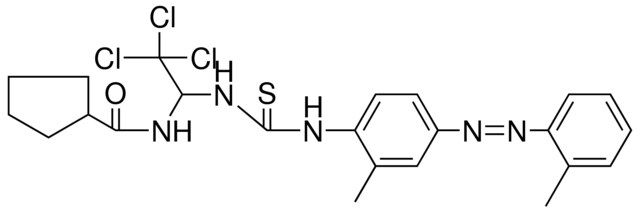 CYCLOPENTANECARBOXYLIC ACID (TRI-CL-(3-(ME-O-TOLYLAZO-PH)-THIOUREIDO)-ET)-AMIDE