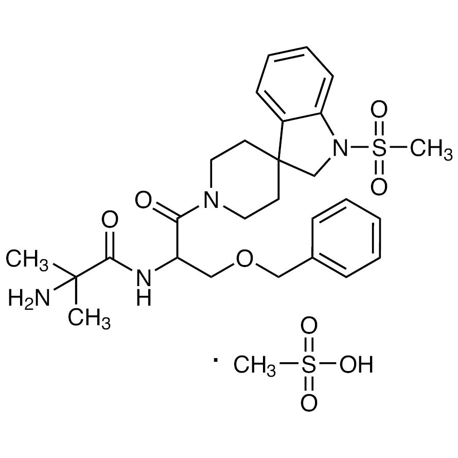 2-Amino-N-[3-(benzyloxy)-1-[1-(methylsulfonyl)spiro[indoline-3,4'-piperidin]-1'-yl]-1-oxopropan-2-yl]-2-methylpropanamide Methanesulfonate