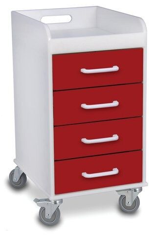 Compact 4 Drawer Locking Cart