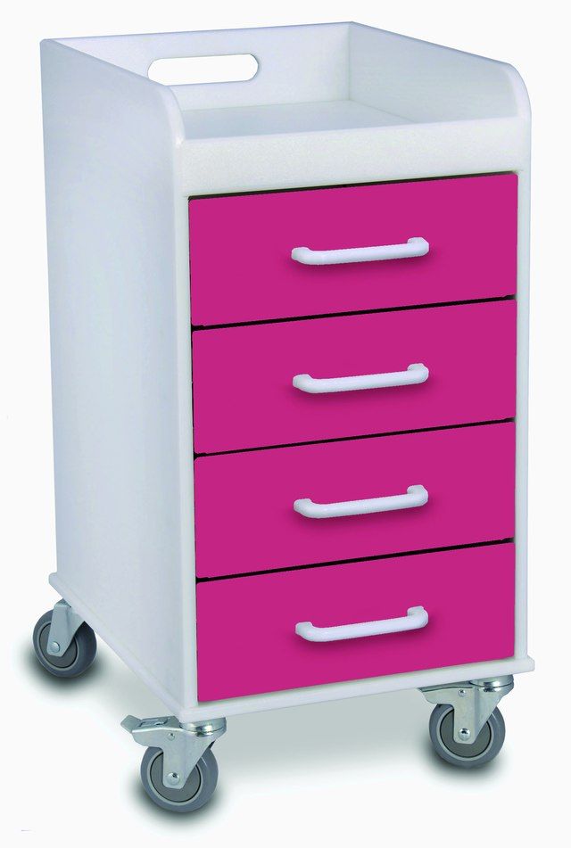 Compact 4 Drawer Locking Cart