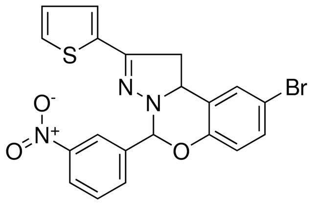 9-BROMO-5-(3-NITROPHENYL)-2-(2-THIENYL)-1,10B-DIHYDROPYRAZOLO[1,5-C][1,3]BENZOXAZINE