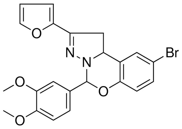 9-BROMO-5-(3,4-DIMETHOXYPHENYL)-2-(2-FURYL)-1,10B-DIHYDROPYRAZOLO[1,5-C][1,3]BENZOXAZINE