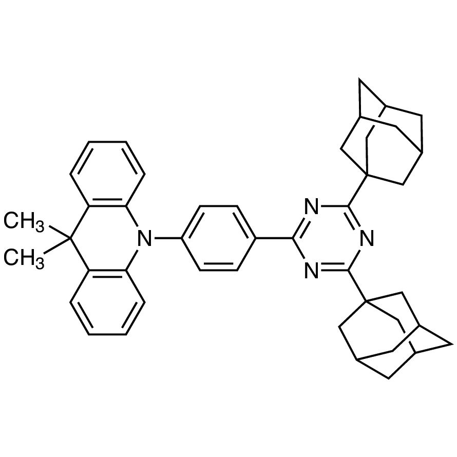 10-[4-[4,6-Di(adamantan-1-yl)-1,3,5-triazin-2-yl]phenyl]-9,9-dimethyl-9,10-dihydroacridine (purified by sublimation)