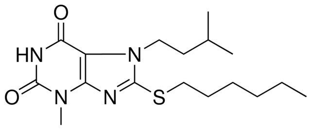 8-HEXYLSULFANYL-3-METHYL-7-(3-METHYL-BUTYL)-3,7-DIHYDRO-PURINE-2,6-DIONE