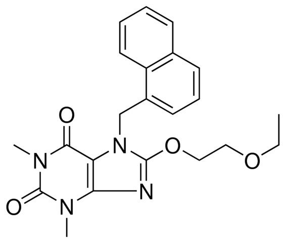 8-(2-ETHOXYETHOXY)-1,3-DI-ME-7-(1-NAPHTHYL-ME)-3,7-DIHYDRO-1H-PURINE-2,6-DIONE