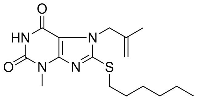 8-HEXYLSULFANYL-3-METHYL-7-(2-METHYL-ALLYL)-3,7-DIHYDRO-PURINE-2,6-DIONE