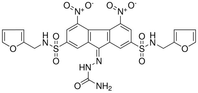 9-[(AMINOCARBONYL)HYDRAZONO]-N(2),N(7)-BIS(2-FURYLMETHYL)-4,5-DINITRO-9H-FLUORENE-2,7-DISULFONAMIDE