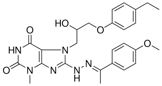 7-[3-(4-ETHYLPHENOXY)-2-HYDROXYPROPYL]-8-{(2E)-2-[1-(4-METHOXYPHENYL)ETHYLIDENE]HYDRAZINO}-3-METHYL-3,7-DIHYDRO-1H-PURINE-2,6-DIONE