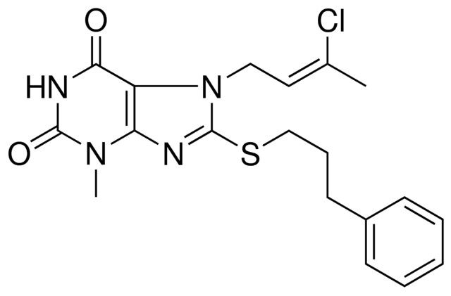 7-(3-CL-BUT-2-ENYL)-3-ME-8-(3-PH-PROPYLSULFANYL)-3,7-DIHYDRO-PURINE-2,6-DIONE