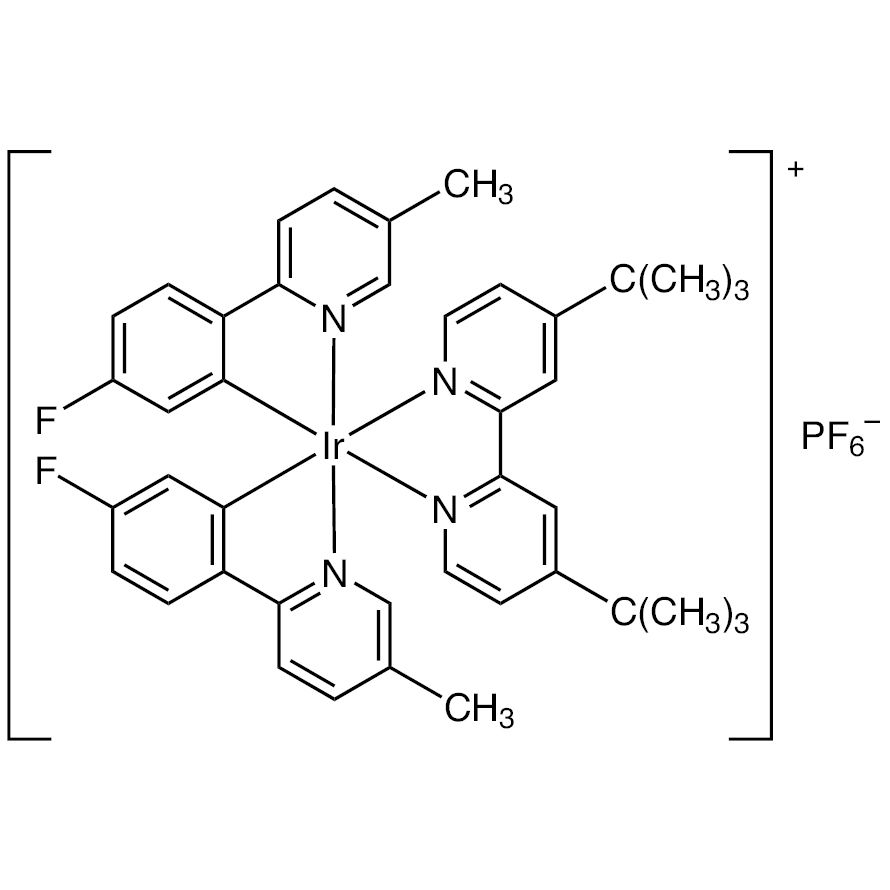 (4,4'-Di-tert-butyl-2,2'-bipyridine-κ<sup>2</sup>N<sup>1</sup>,N<sup>1'</sup>)[bis[5-fluoro-2-(5-methyl-2-pyridinyl-κN)phenyl-κC<sup>1</sup>]]iridium Hexafluorophosphate