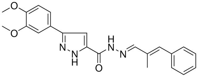 5-(3,4-DI-MEO-PH)-2H-PYRAZOLE-3-CARBOXYLIC ACID (2-ME-3-PH-ALLYLIDENE)-HYDRAZIDE