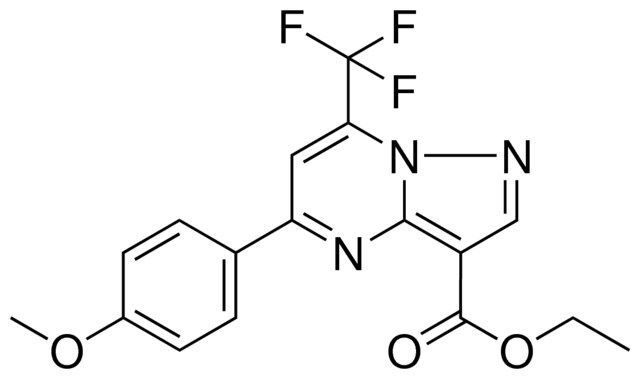 5-(4-MEO-PH)-7-TRI-F-ME-PYRAZOLO(1,5-A)PYRIMIDINE-3-CARBOXYLIC ACID ET ESTER