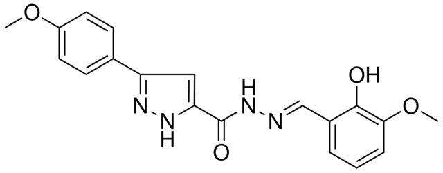 5-(4-MEO-PH)-2H-PYRAZOLE-3-CARBOXYLIC ACID (2-HO-3-MEO-BENZYLIDENE)-HYDRAZIDE