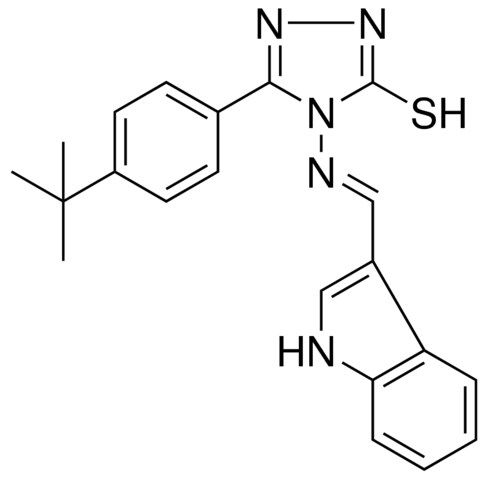 5-(4-TERT-BUTYLPHENYL)-4-{[(E)-1H-INDOL-3-YLMETHYLIDENE]AMINO}-4H-1,2,4-TRIAZOL-3-YL HYDROSULFIDE