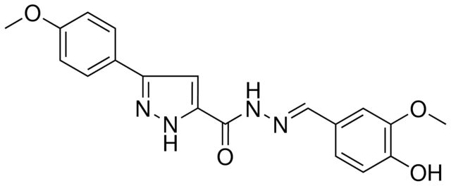 5-(4-MEO-PH)-2H-PYRAZOLE-3-CARBOXYLIC ACID (4-HO-3-MEO-BENZYLIDENE)-HYDRAZIDE