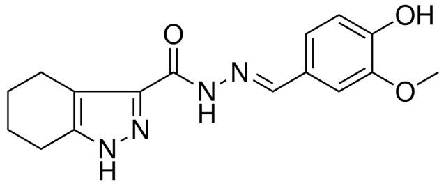 4,5,6,7-4H-1H-INDAZOLE-3-CARBOXYLIC ACID (4-HO-3-METHOXY-BENZYLIDENE)-HYDRAZIDE