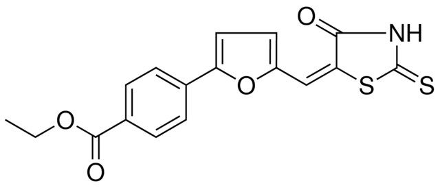 4(5-(4-OXO-2-THIOXO-THIAZOLIDIN-5-YLIDENEMETHYL)FURAN-2-YL)BENZOIC ACID ET ESTER