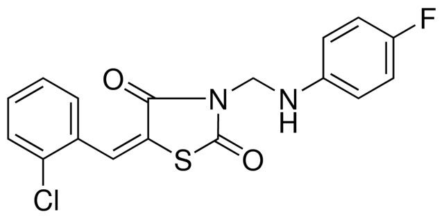 5-(2-CL-BENZYLIDENE)-3-((4-FLUORO-PHENYLAMINO)-METHYL)-THIAZOLIDINE-2,4-DIONE