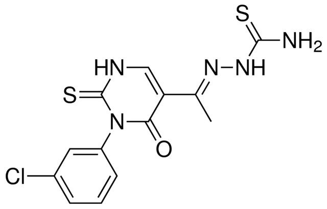 5-[(1E)-N-(AMINOCARBOTHIOYL)ETHANEHYDRAZONOYL]-3-(3-CHLOROPHENYL)-2-THIOXO-2,3-DIHYDRO-4(1H)-PYRIMIDINONE