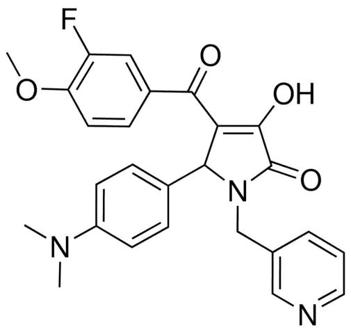 5-[4-(DIMETHYLAMINO)PHENYL]-4-(3-FLUORO-4-METHOXYBENZOYL)-3-HYDROXY-1-(3-PYRIDINYLMETHYL)-1,5-DIHYDRO-2H-PYRROL-2-ONE