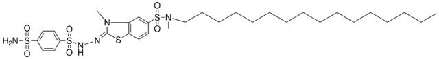 4-SULFAMOYLBENZENESULFONIC (CETYL-ME-SULFAM)3-ME-2-BZ-THIAZOLINYLIDENE)HYDRAZIDE