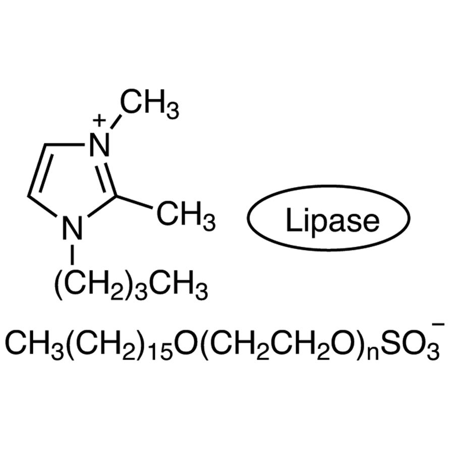 1-Butyl-2,3-dimethylimidazolium Polyethylene Glycol Hexadecyl Ether Sulfate coated Lipase