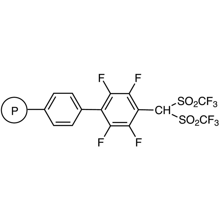 Bis(trifluoromethanesulfonyl)methyltetrafluorophenyl Polystyrene Resin cross-linked with 2% DVB (200-400mesh) (0.9-1.2mmol/g)